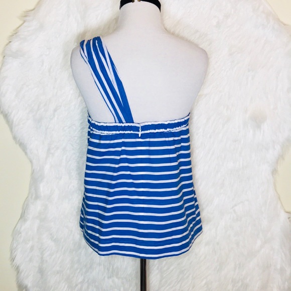 J.Crew Blue Stripe Bow Top - Picture 5 of 6